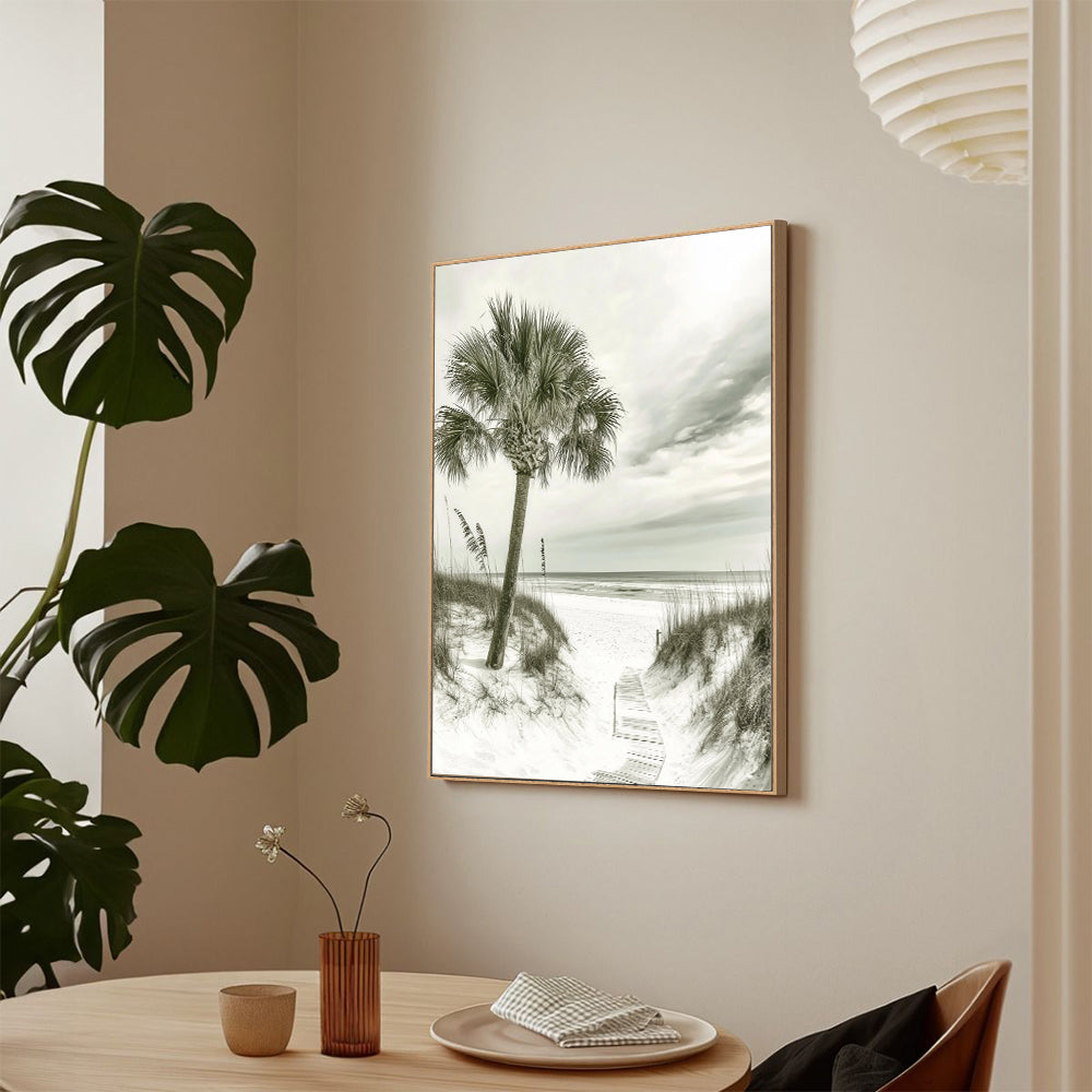 Coastal Palm Pathway Canvas Wall Art