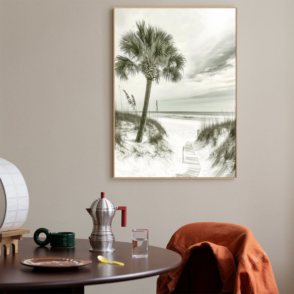 Coastal Palm Pathway Canvas Wall Art