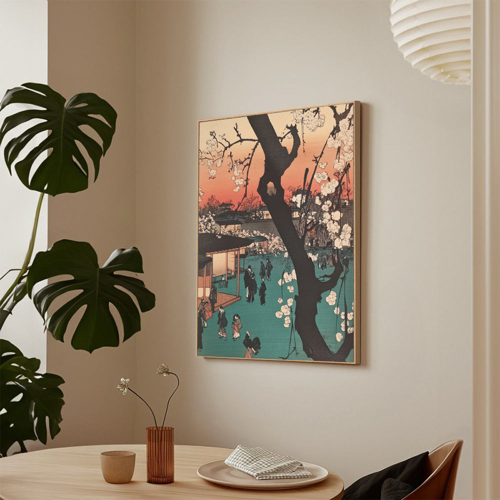 Cherry Blossom Evening Canvas Wall Art