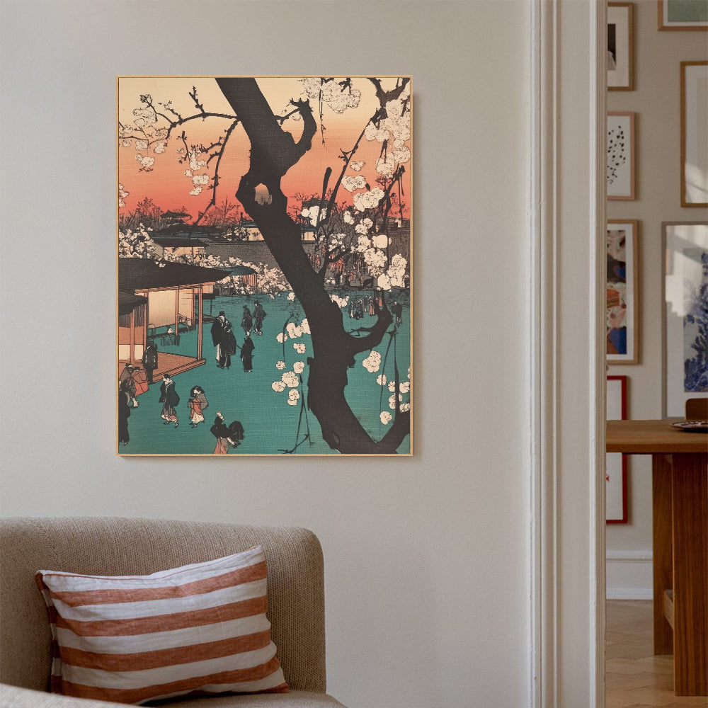 Cherry Blossom Evening Canvas Wall Art