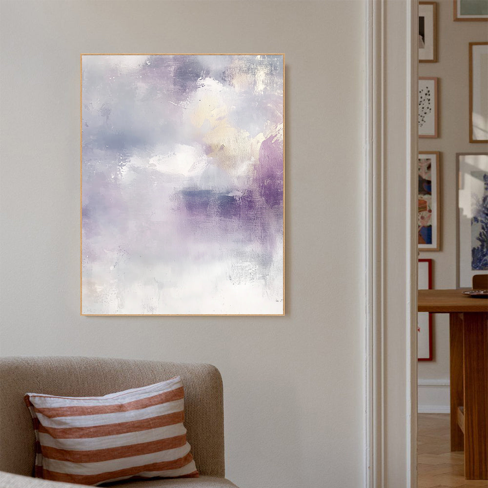 Soft Purple and Gold Canvas Wall Art