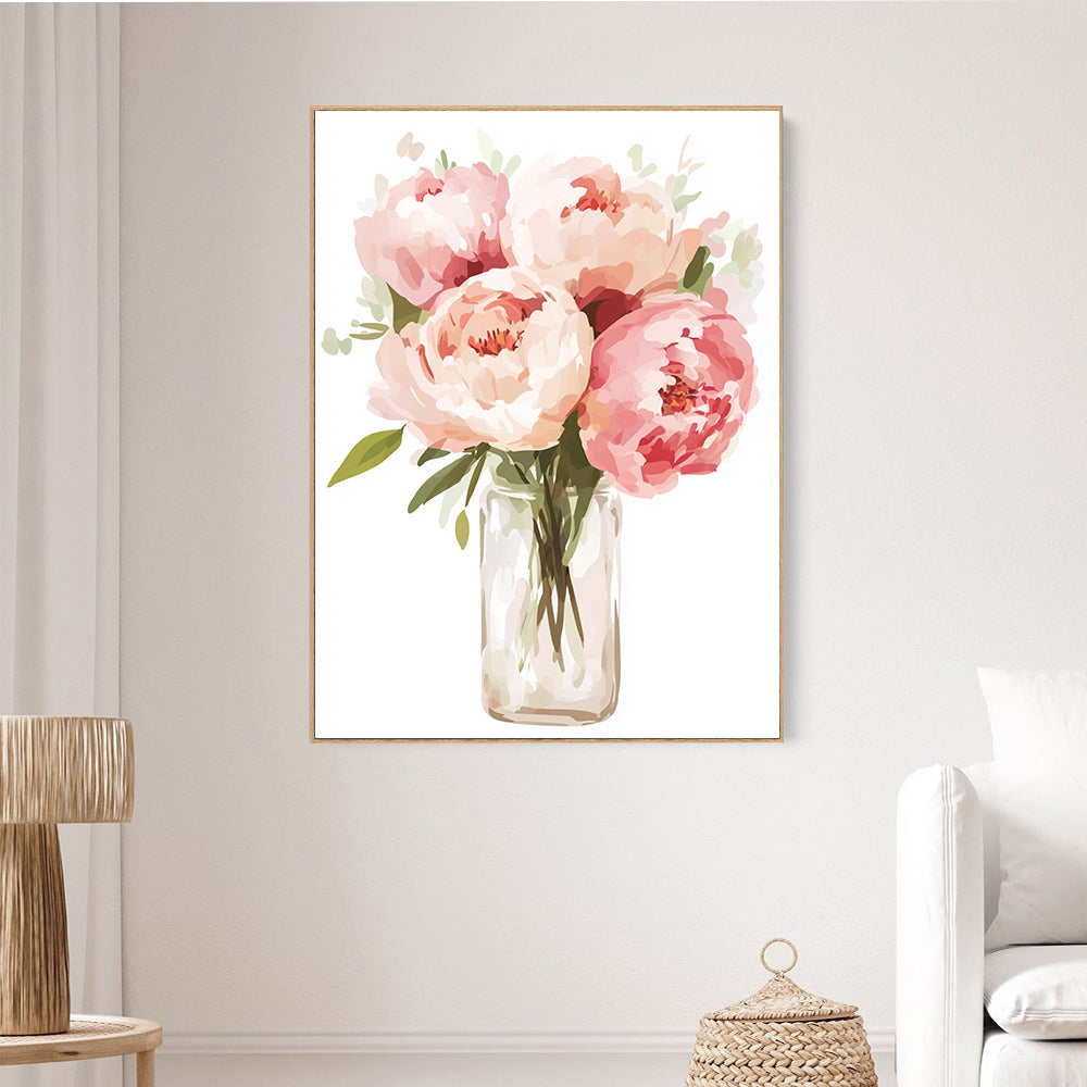 Peony Bouquet Canvas Wall Art