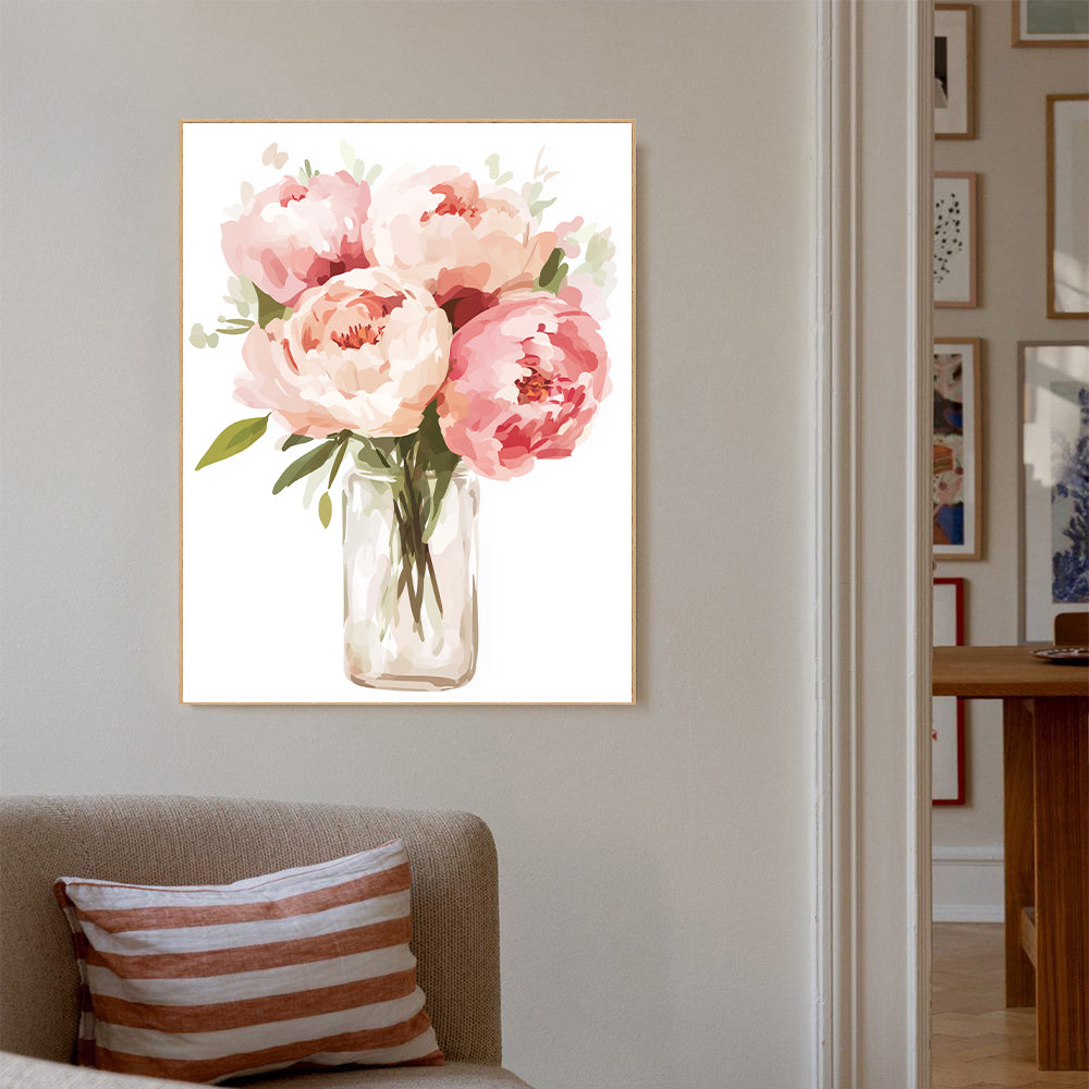 Peony Bouquet Canvas Wall Art