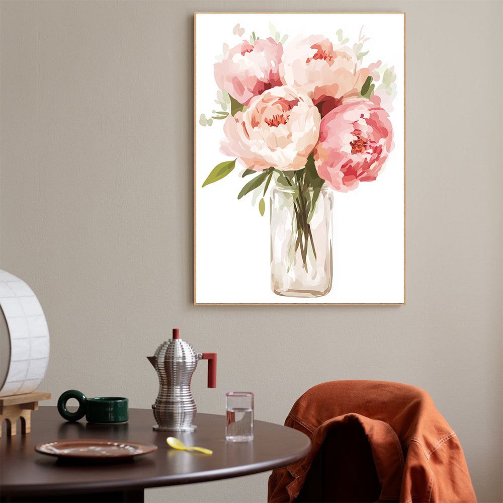 Peony Bouquet Canvas Wall Art