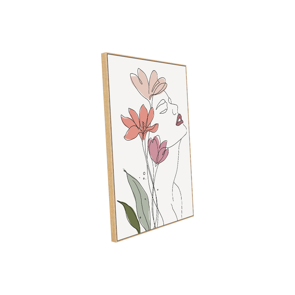Floral Minimalist Line Art Canvas Wall Art