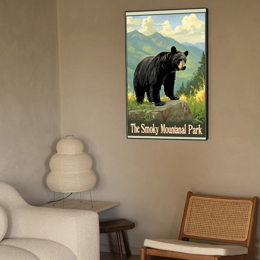 Smoky Mountain Bear– Scenic Nature Decor Canvas Wall Art