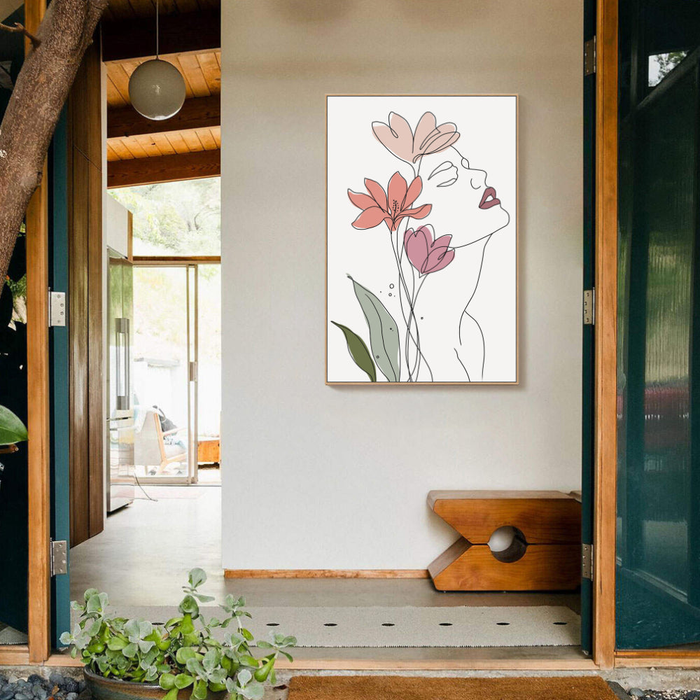 Floral Minimalist Line Art Canvas Wall Art