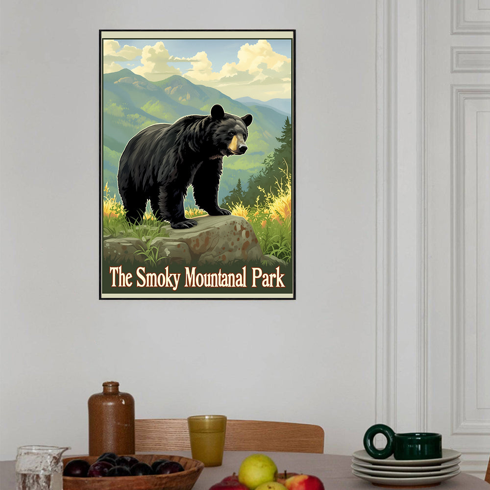 Smoky Mountain Bear– Scenic Nature Decor Canvas Wall Art