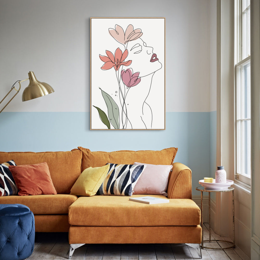 Floral Minimalist Line Art Canvas Wall Art