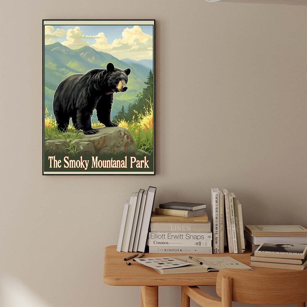 Smoky Mountain Bear– Scenic Nature Decor Canvas Wall Art