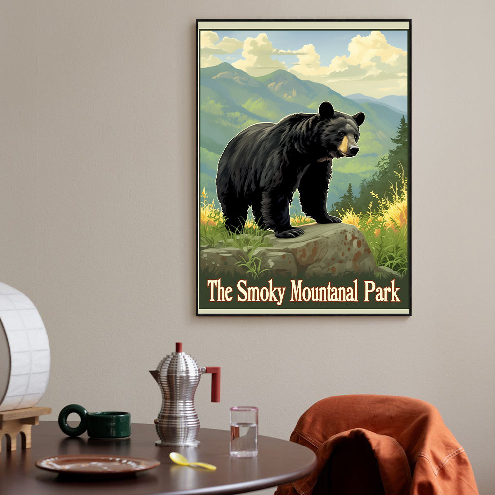Smoky Mountain Bear– Scenic Nature Decor Canvas Wall Art