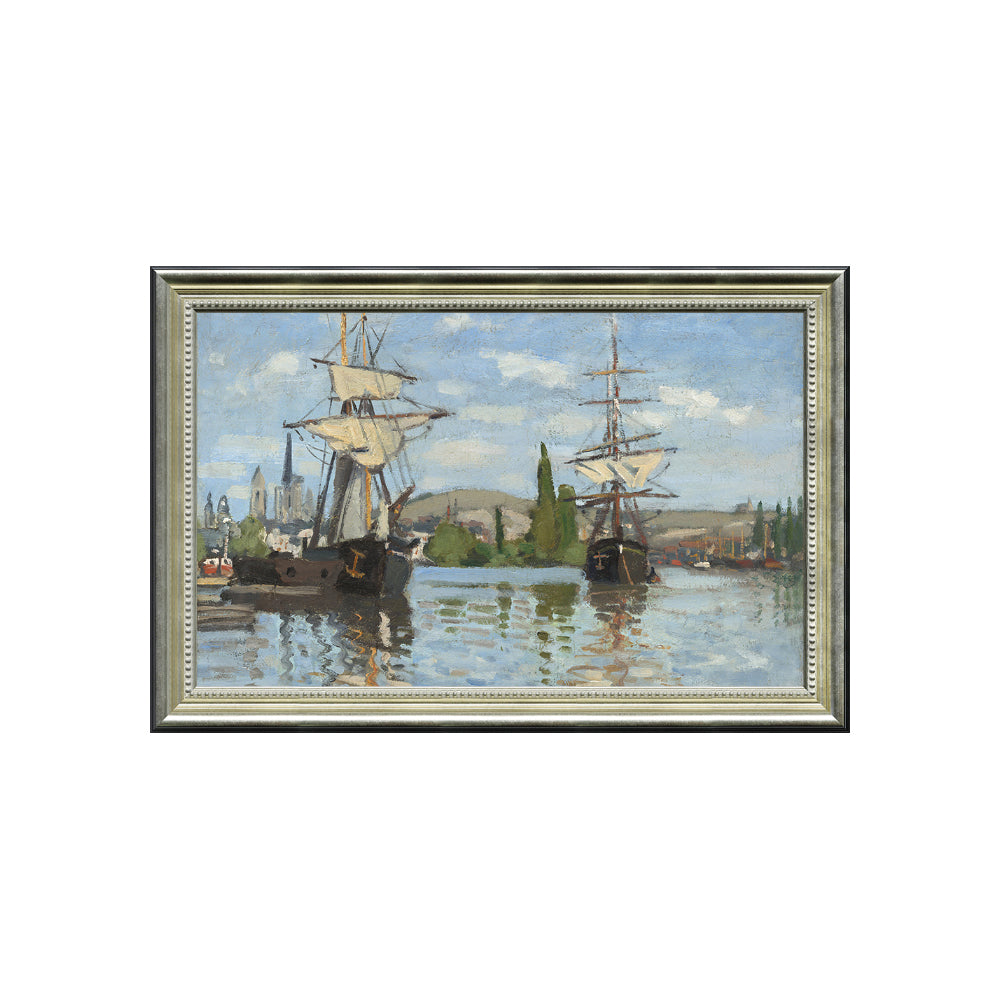 Ships In The Rouen Harbor By Claude Monet