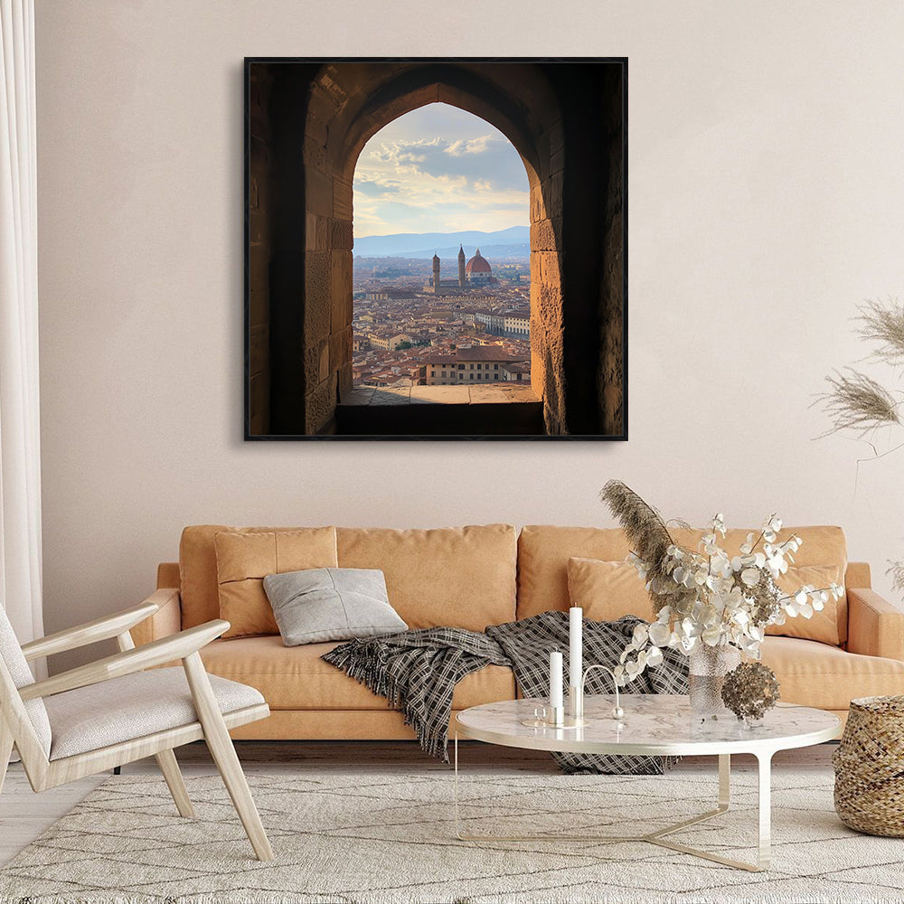 "Florence Through The Archway" Canvas Wall Art