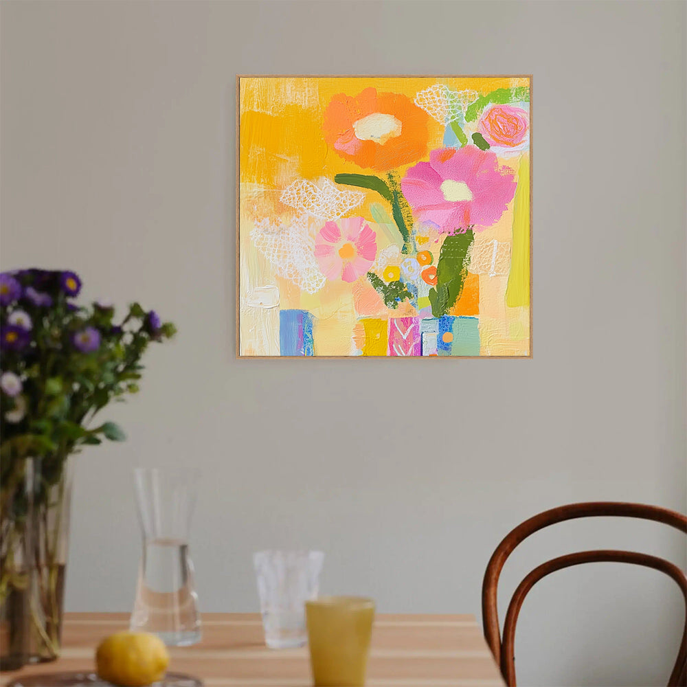 Cheerful Floral Canvas Wall Art