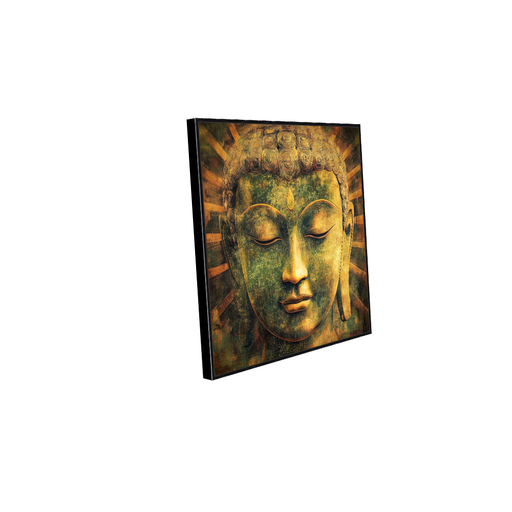 "Golden Buddha Serenity" Canvas Wall Art
