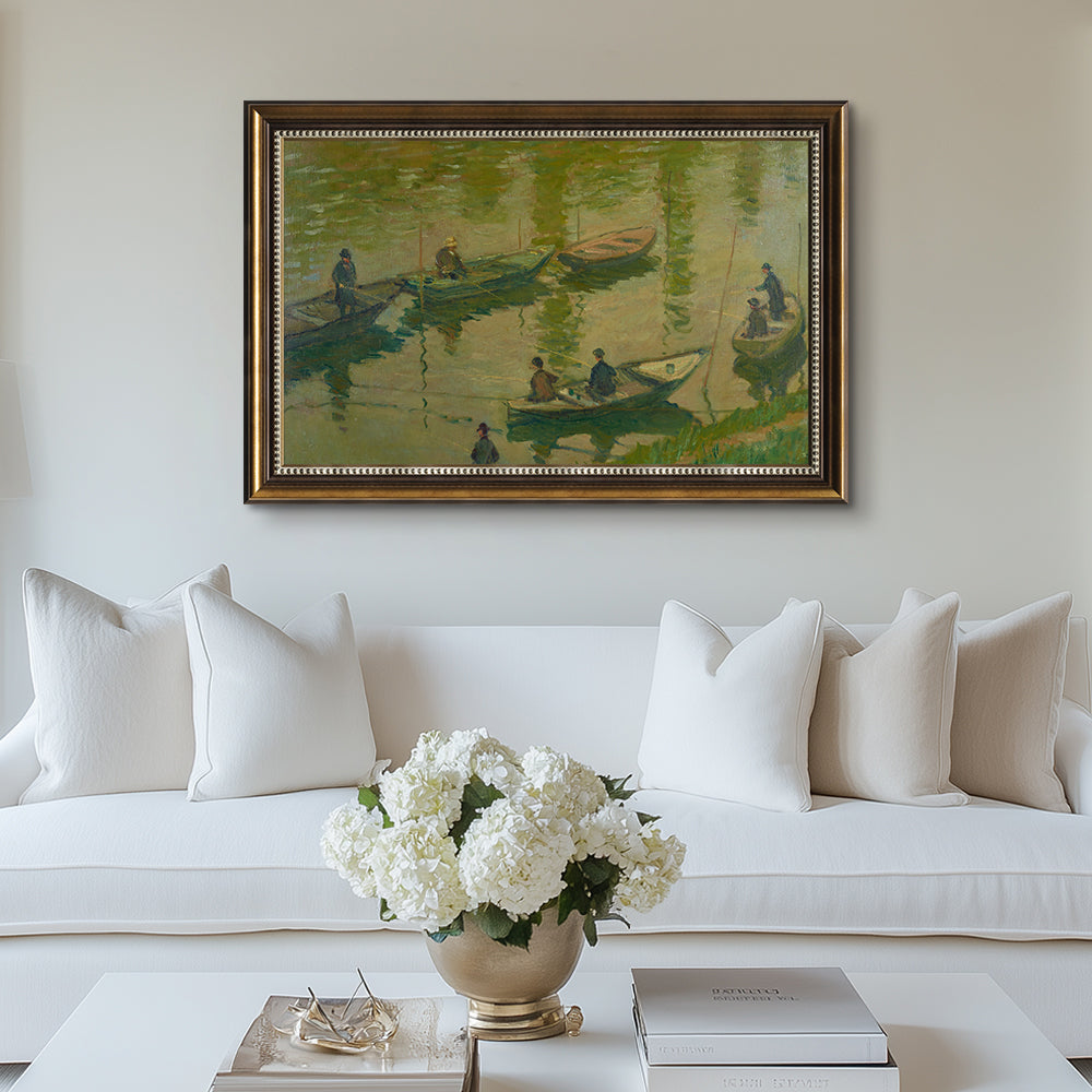 Fishermen On The Seine At Poissy By Claude Monet