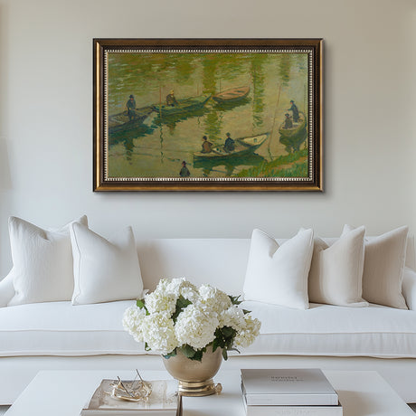 Fishermen On The Seine At Poissy By Claude Monet