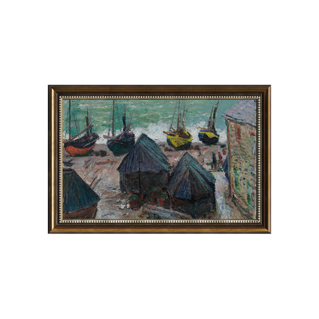 Boats At Low Tide, Etretat By Claude Monet