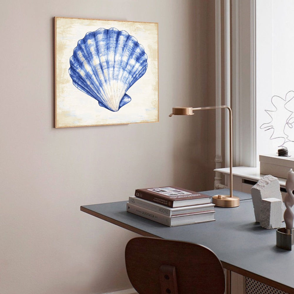 Blue Seashell Canvas Wall Art