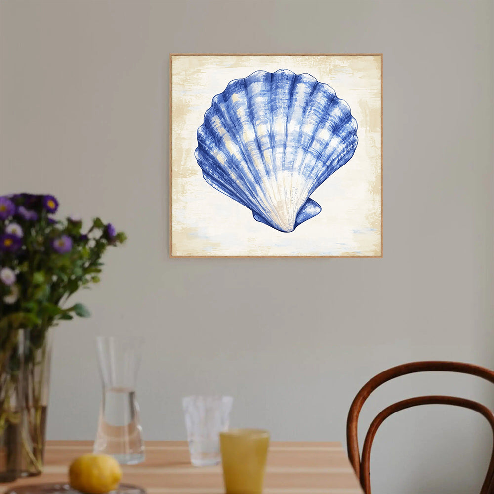 Blue Seashell Canvas Wall Art
