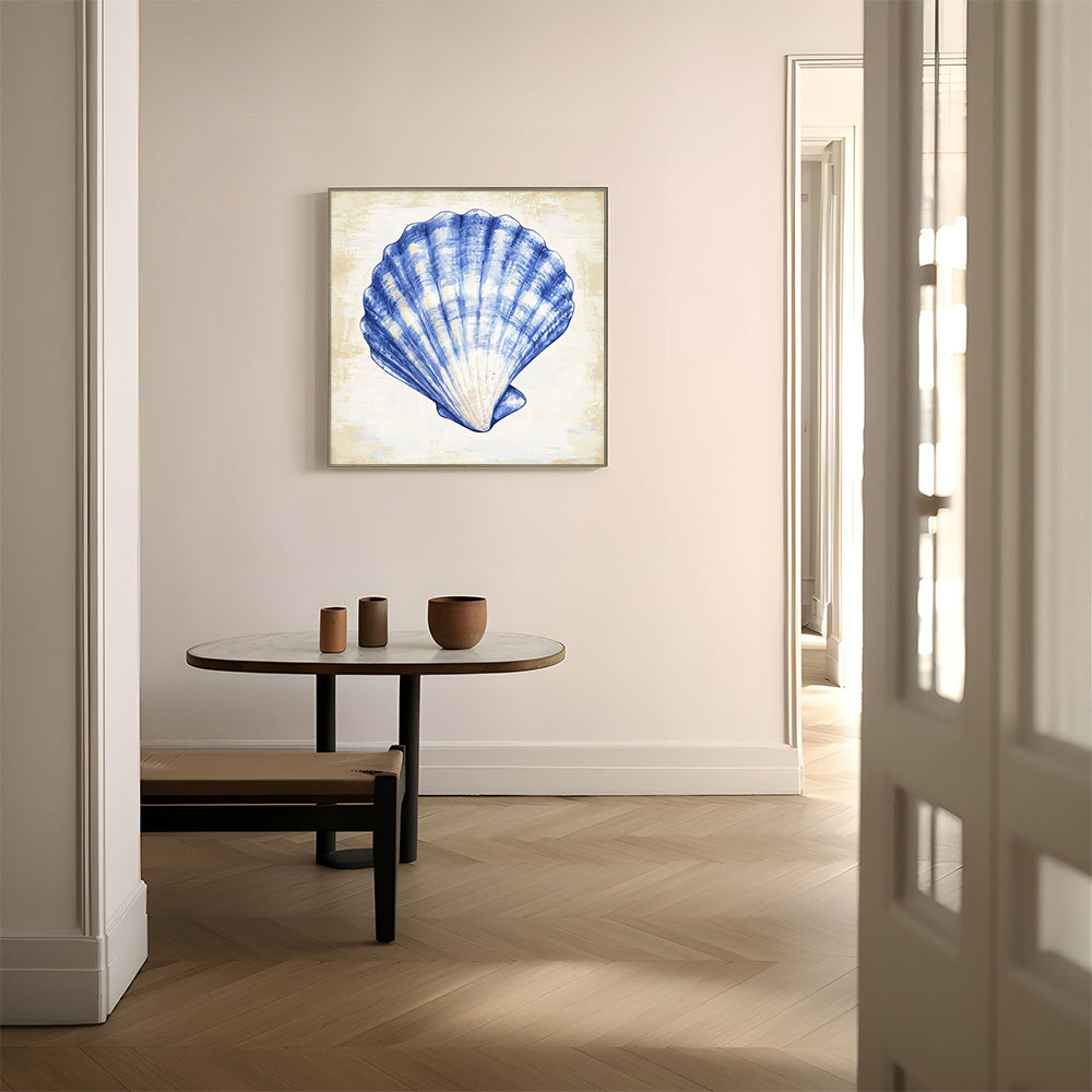 Blue Seashell Canvas Wall Art