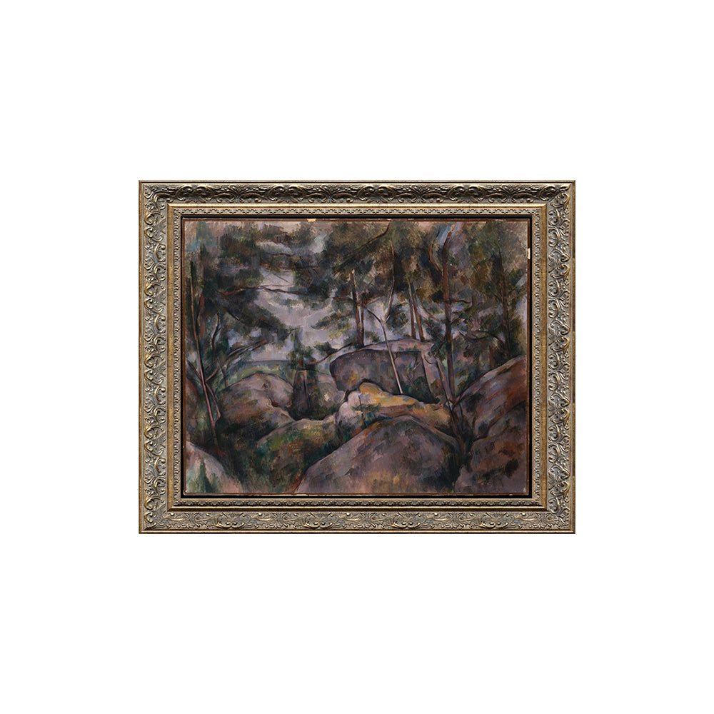 "Rochers dans la forêt" or "Rochers à Fontainebleau" By Paul Cézanne
