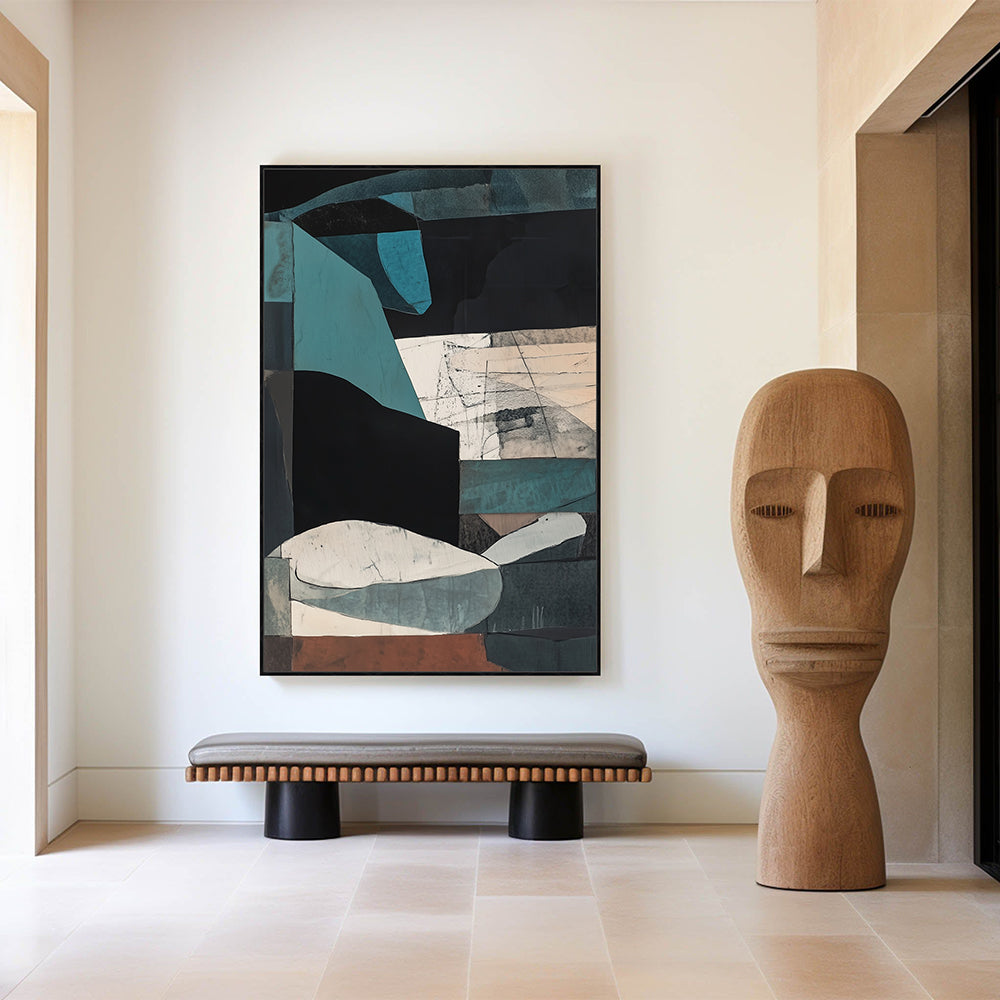 Layers in Earthy and Teal Tones Canvas Wall Art