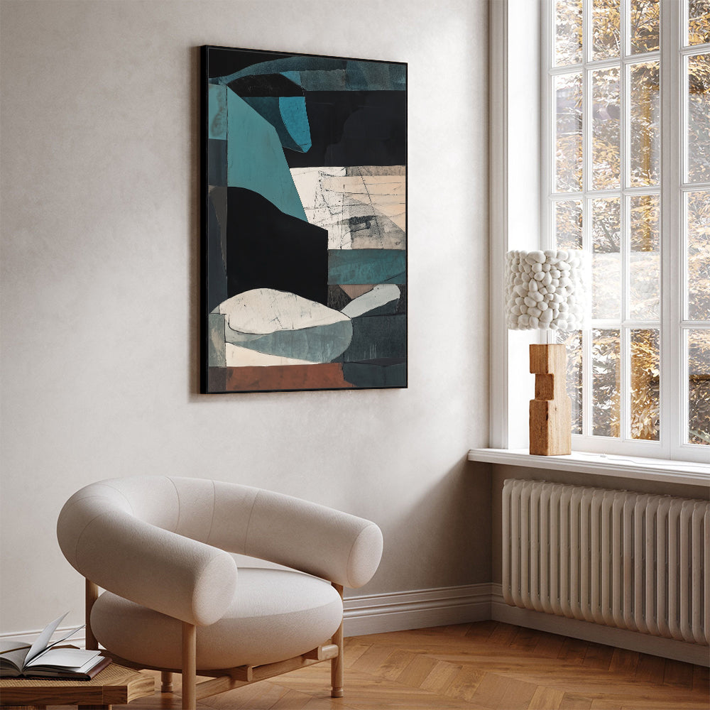 Layers in Earthy and Teal Tones Canvas Wall Art