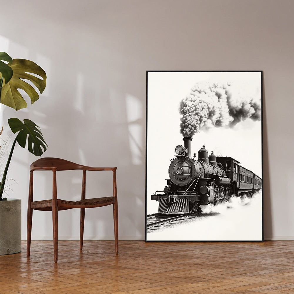 Vintage Steam Train Canvas Wall Art