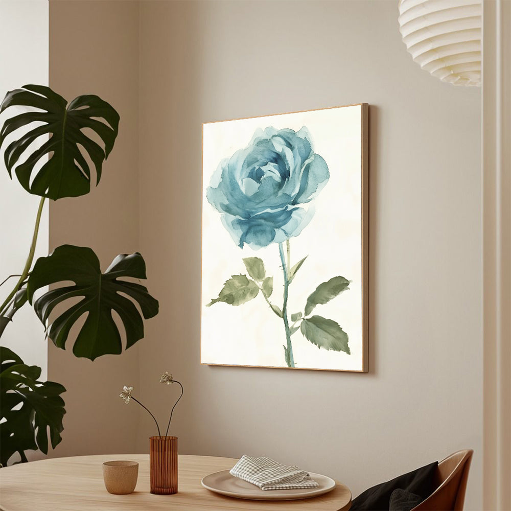 Blue Rose Canvas Wall Art