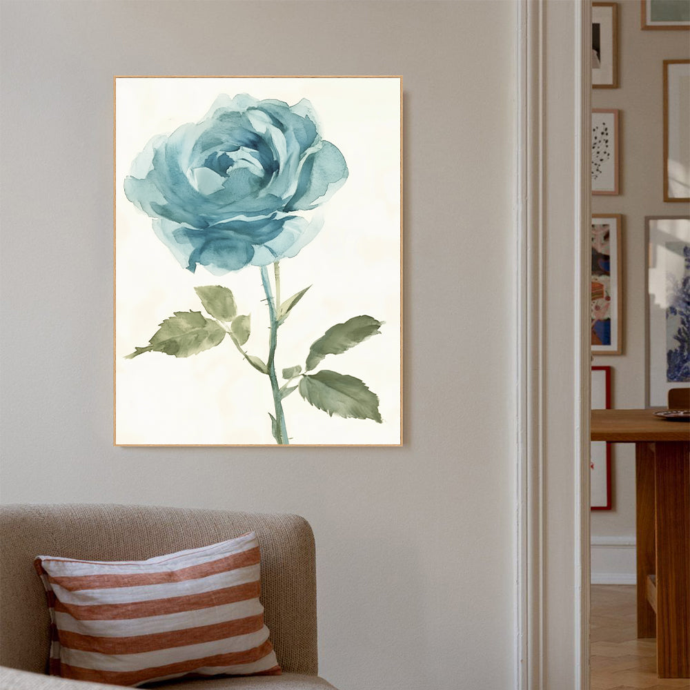 Blue Rose Canvas Wall Art
