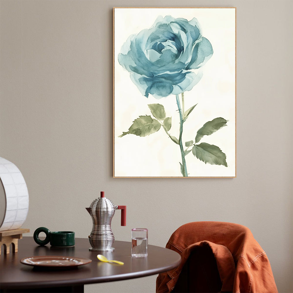 Blue Rose Canvas Wall Art
