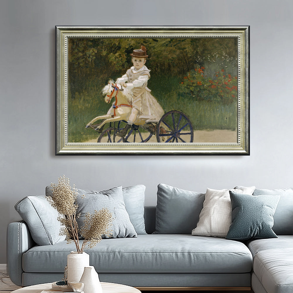 Jean Monet On His Hobby Horse By Claude Monet