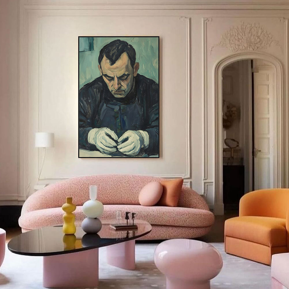 "Contemplative Portrait Canvas Wall Art"