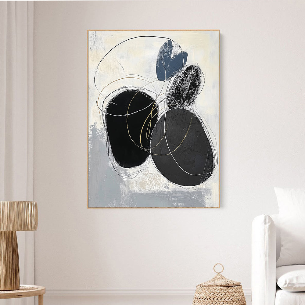 Modern Black and Gold Minimalist Wall Art Canvas