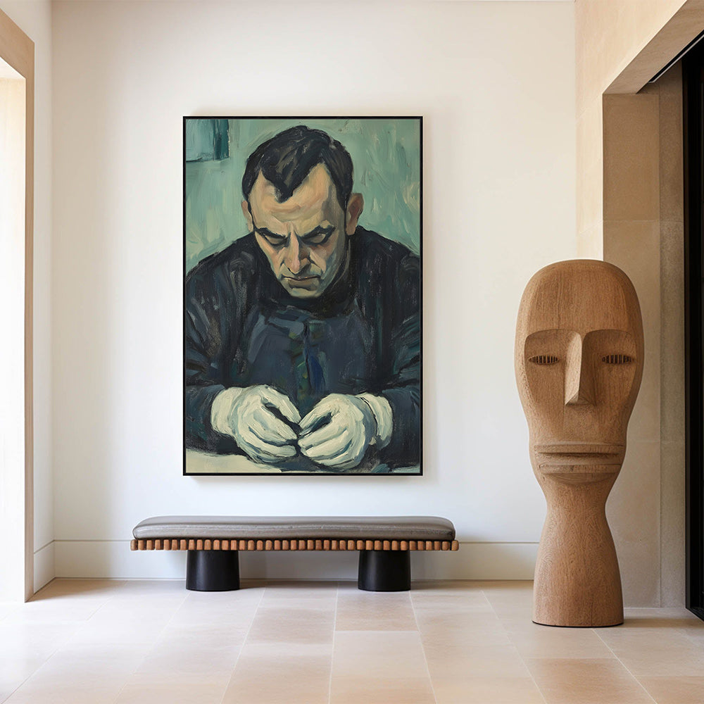 "Contemplative Portrait Canvas Wall Art"