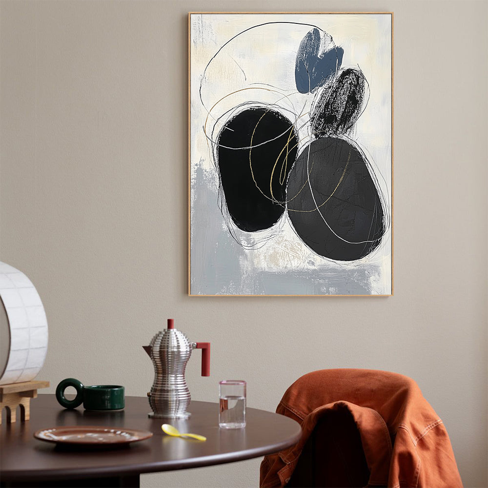 Modern Black and Gold Minimalist Wall Art Canvas