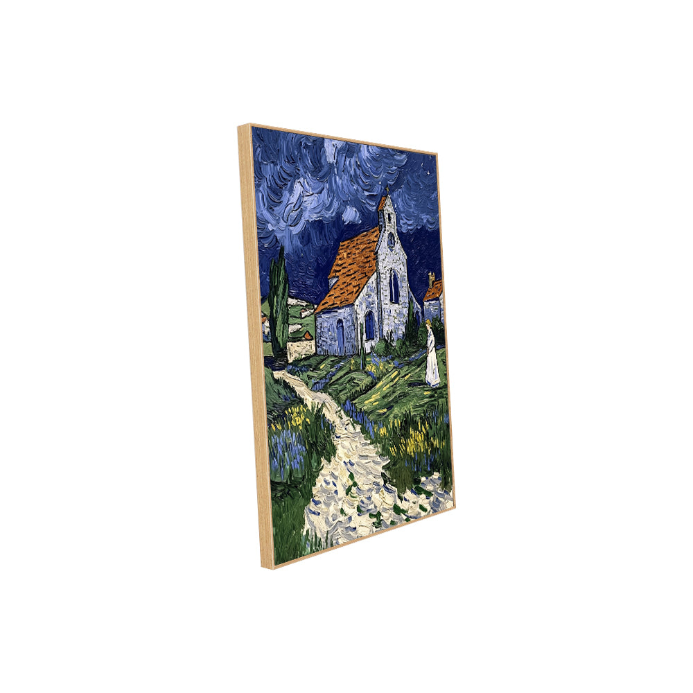 Van Gogh-Inspired Church Canvas Wall Art – Iconic Impressionist Masterpiece