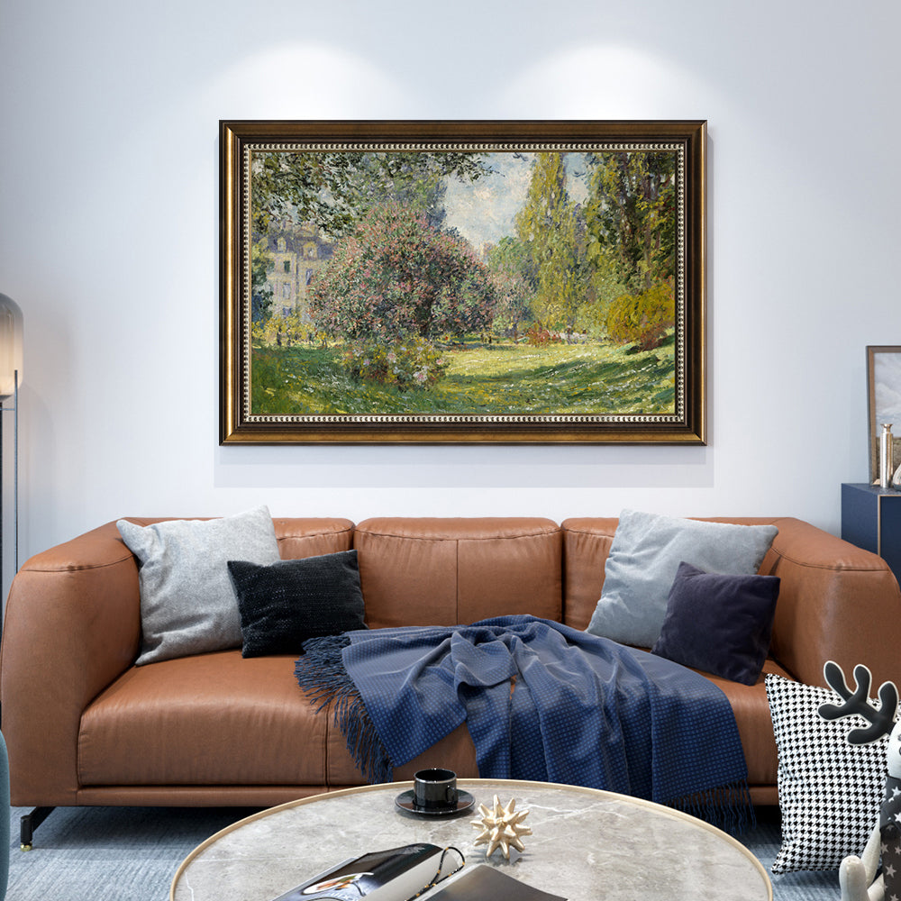 Spring In The Garden Of Monceau Park By Claude Monet