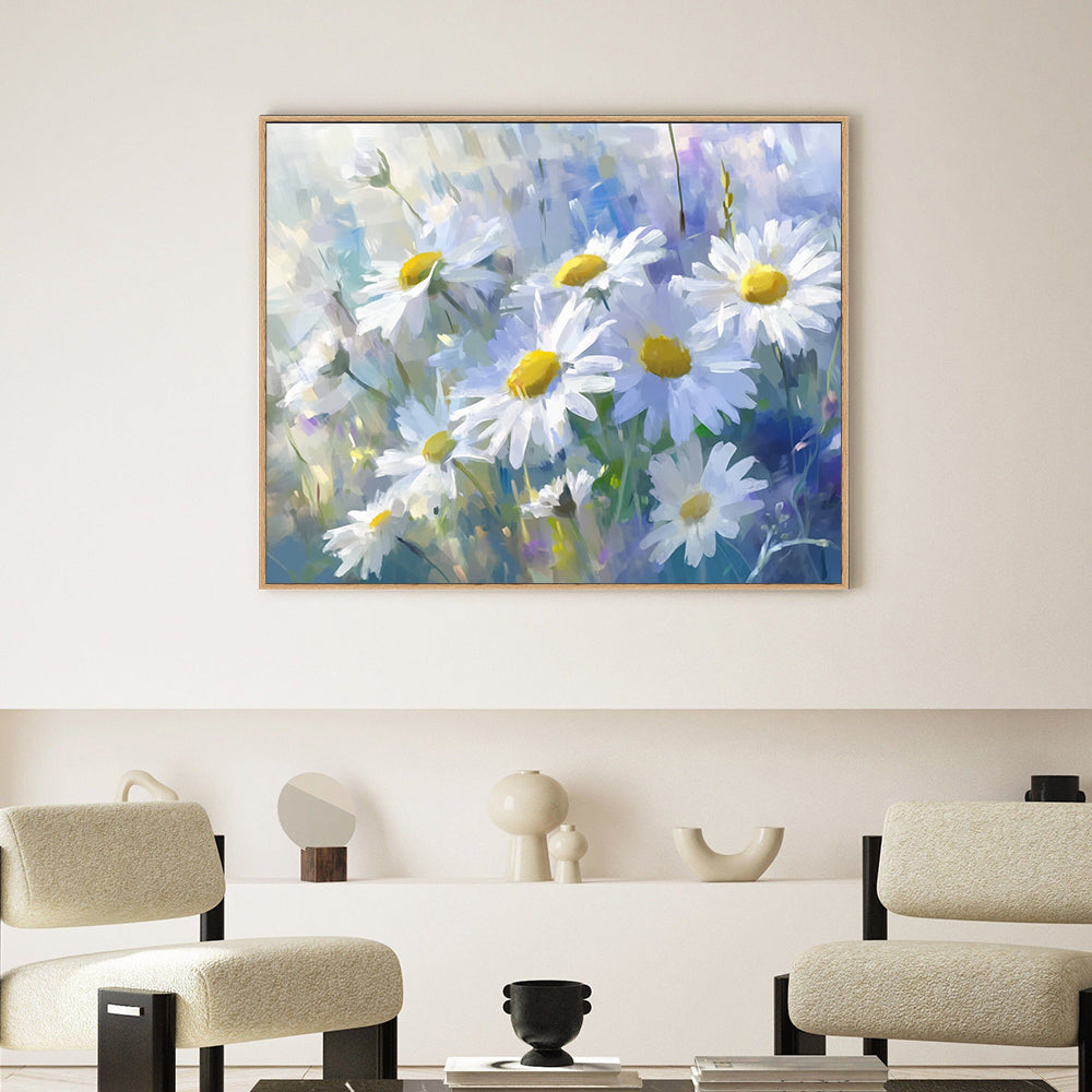 Daisy Bloom Canvas Wall Art – Elegant Floral Artwork for Home Decor