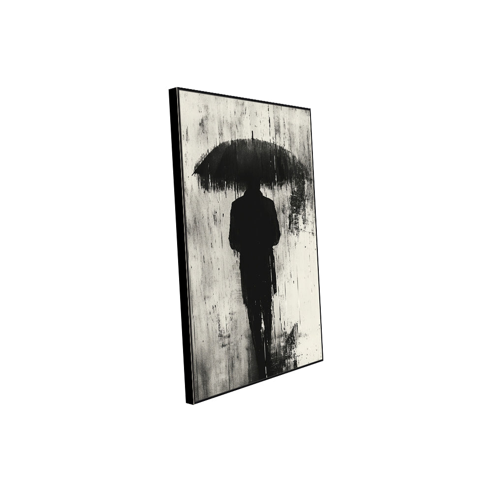 Silent Rain Monochrome Canvas Wall Art