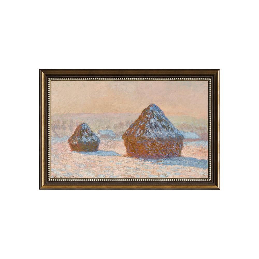 Wheatstacks -Snow Effect By Claude Monet