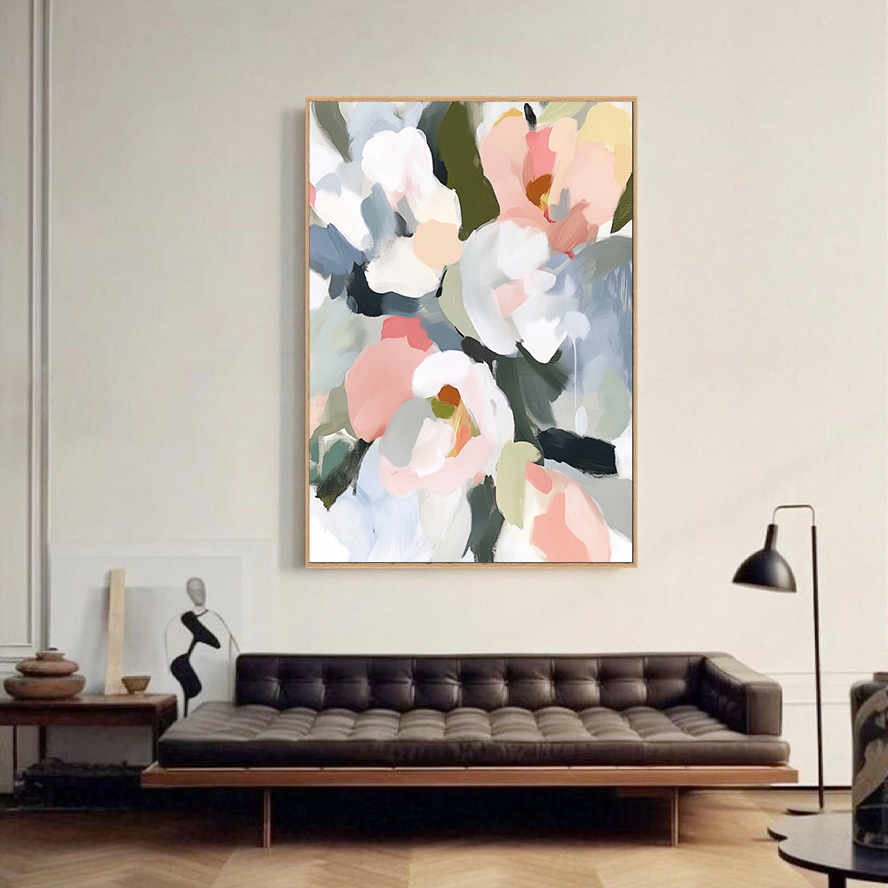 Soft Floral Canvas Wall Art – Elegant Pastel Flower Design