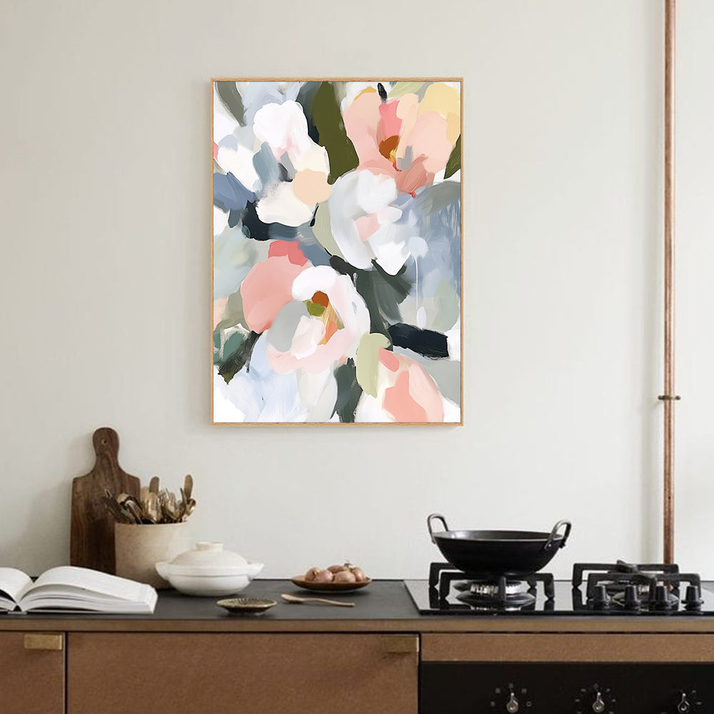 Soft Floral Canvas Wall Art – Elegant Pastel Flower Design