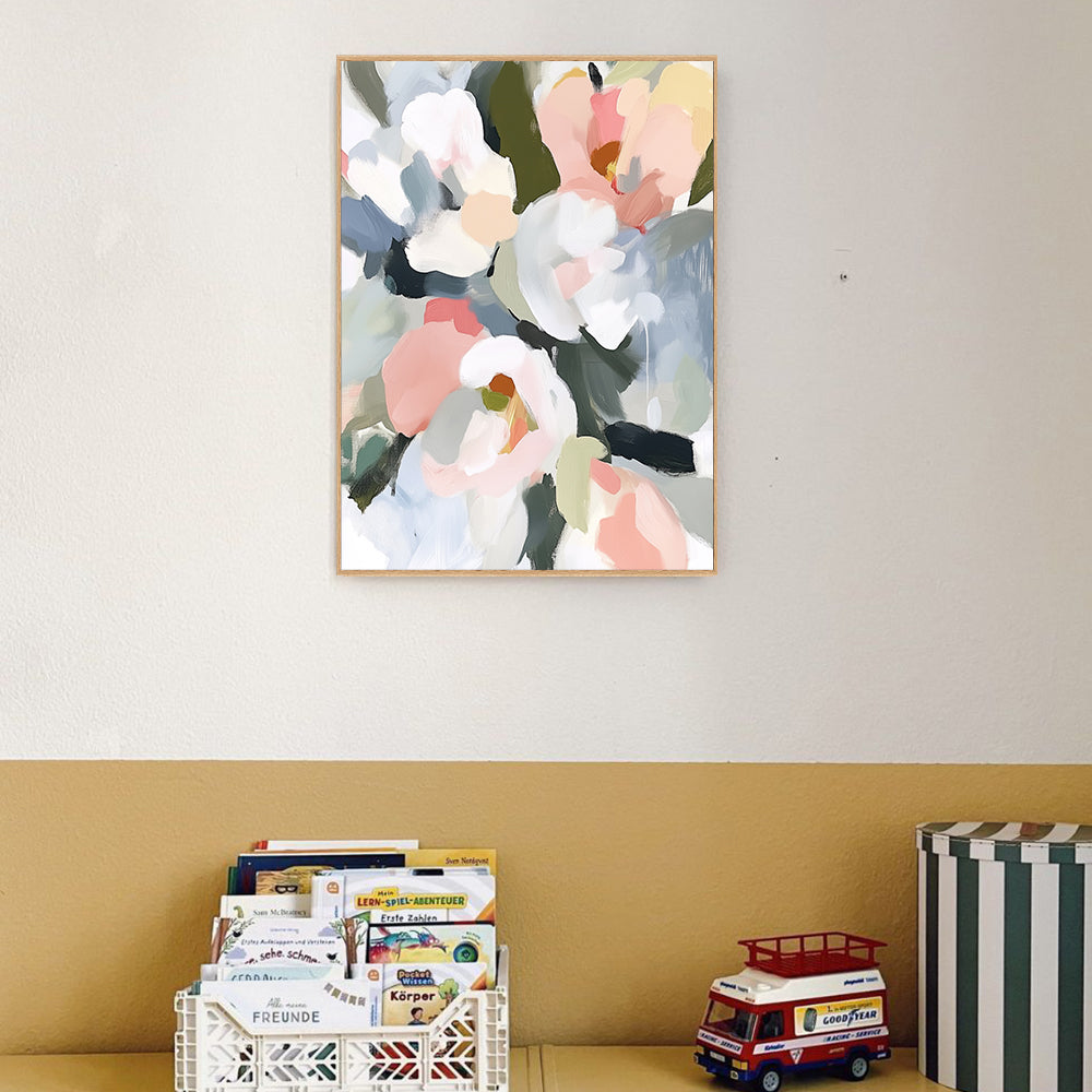 Soft Floral Canvas Wall Art – Elegant Pastel Flower Design