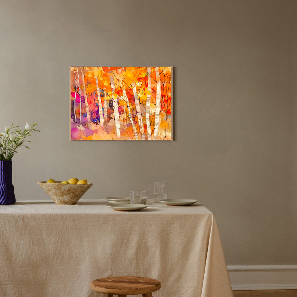 Vibrant Autumn Forest Canvas Wall Art – Bold and Colorful Fall Landscape