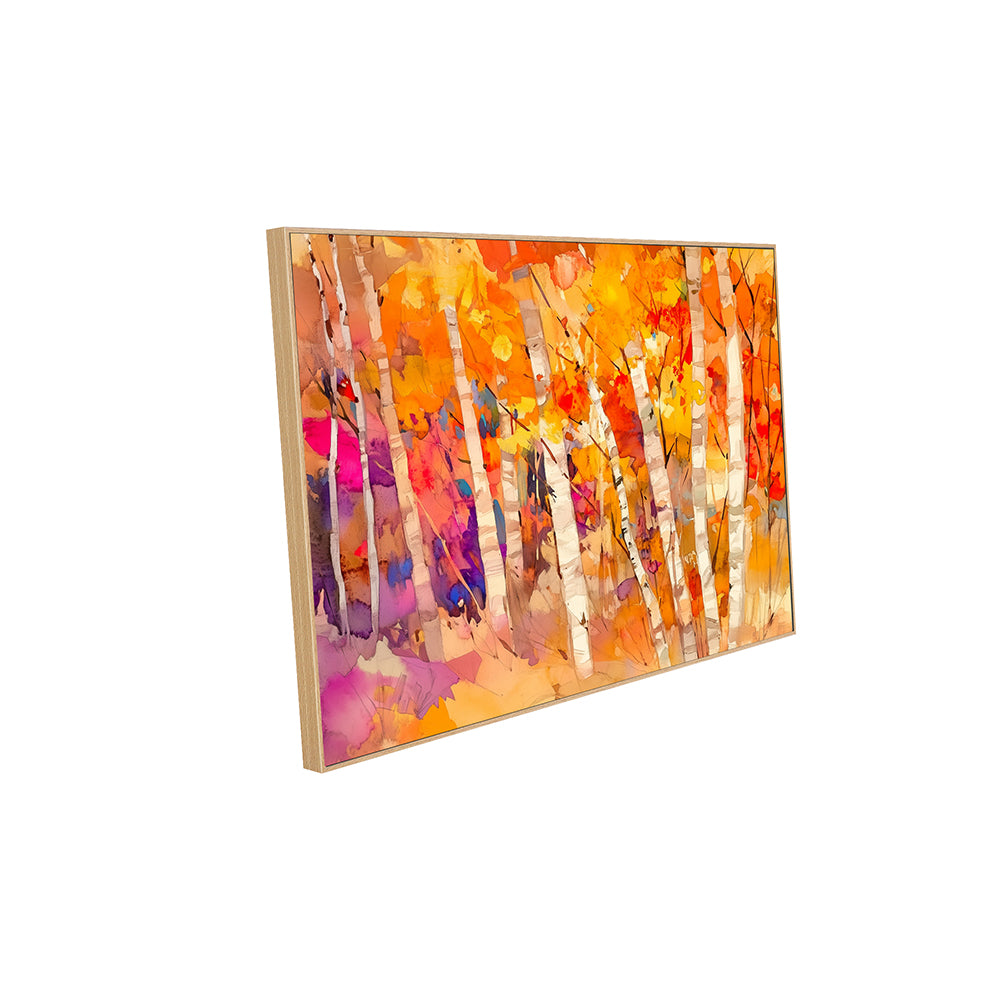 Vibrant Autumn Forest Canvas Wall Art – Bold and Colorful Fall Landscape