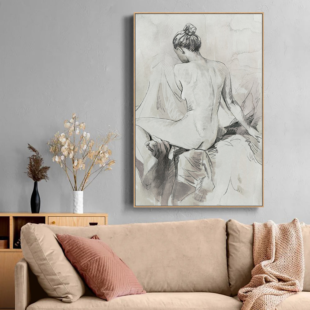 Minimalist Nude Sketch Canvas Wall Art