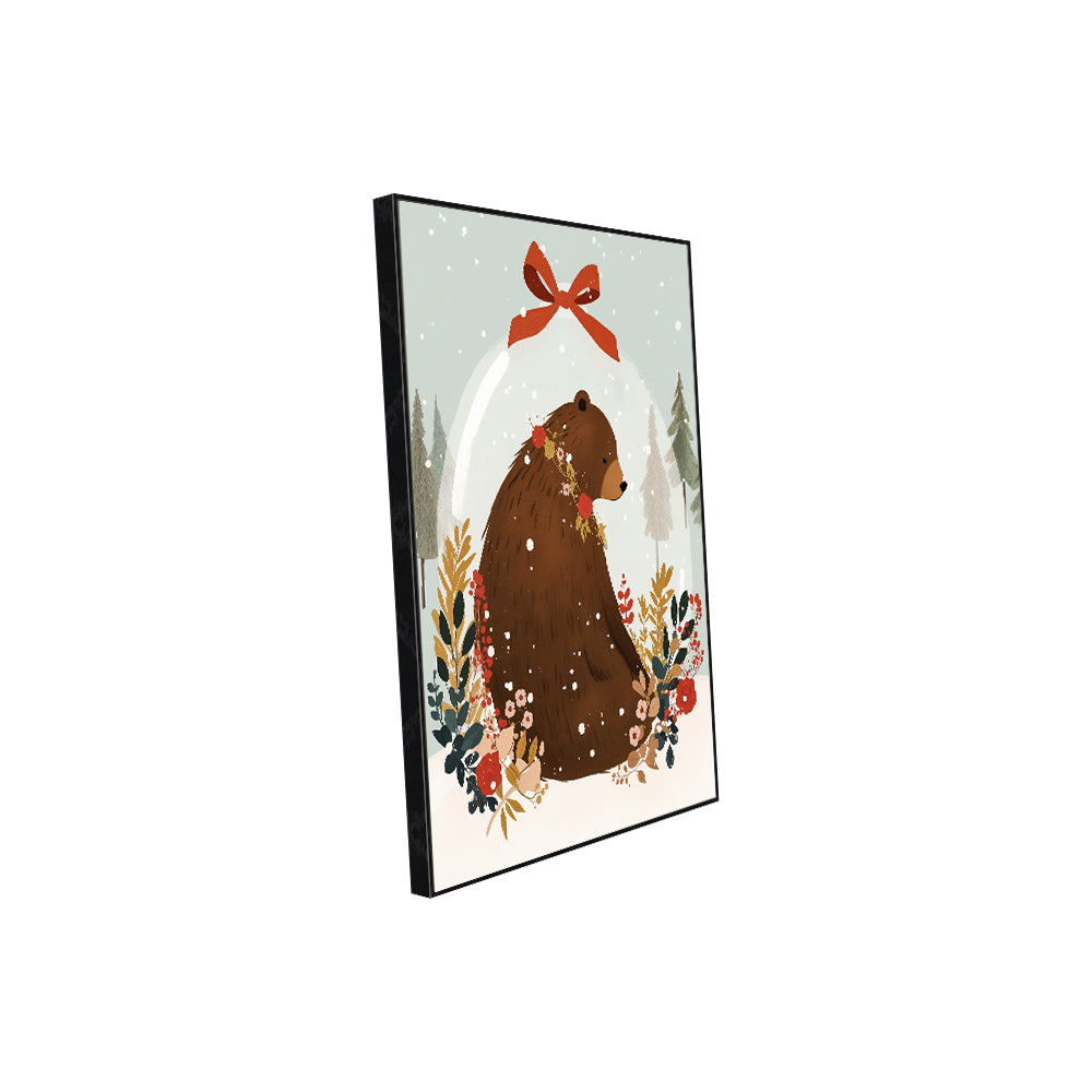Holiday Bear Snow Globe – Festive Winter Charm Canvas Wall Art