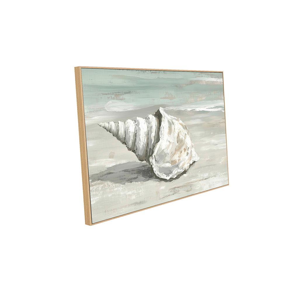 Coastal Shell Canvas Wall Art – Serene Seashell on Beach Design
